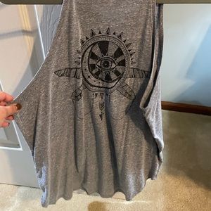 Grey graphic tank top